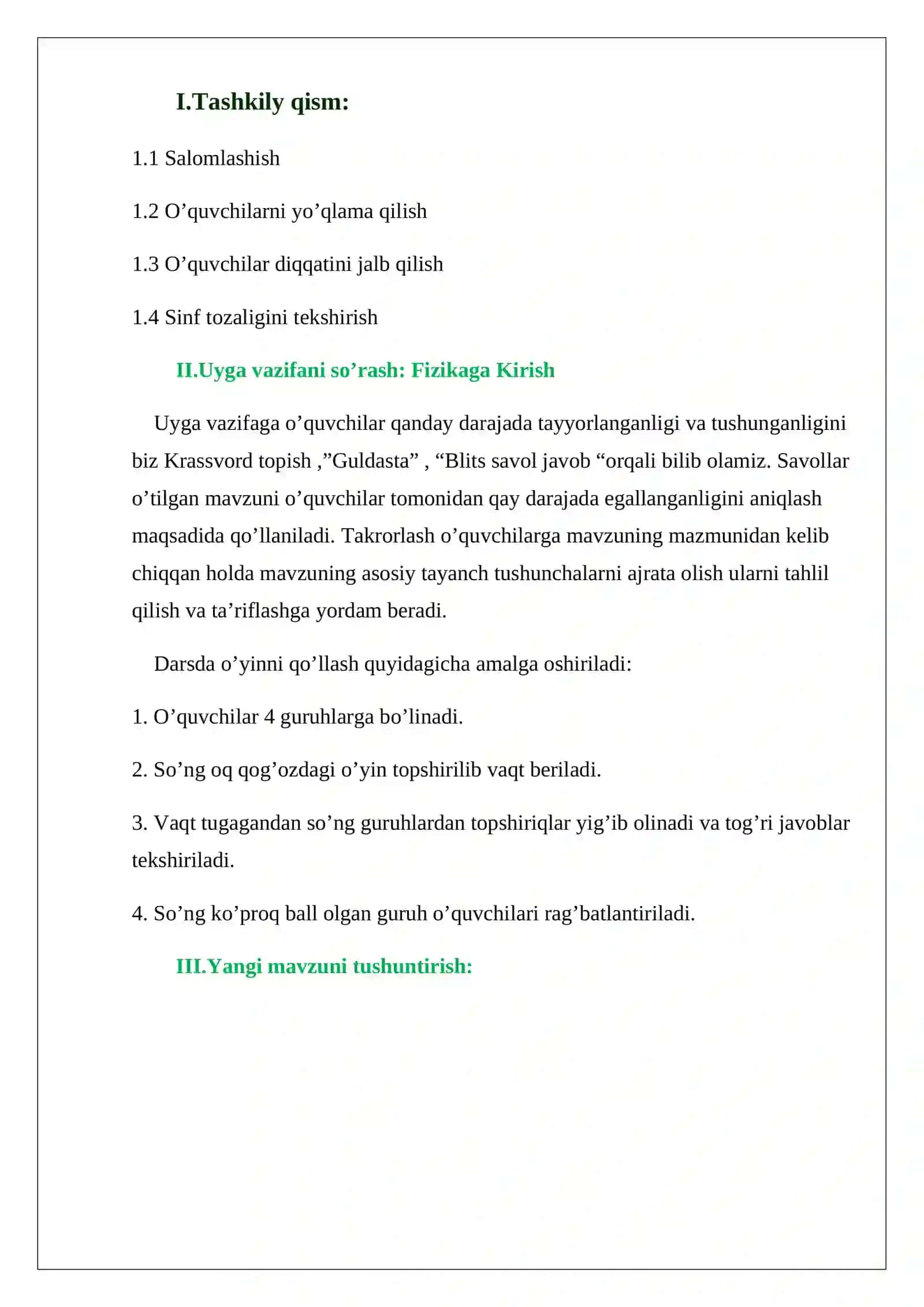 9-sinf Fizika fanidan Ko'z va ko'rish mavzusida bir soatlik ochiq dars ishlanma 3
