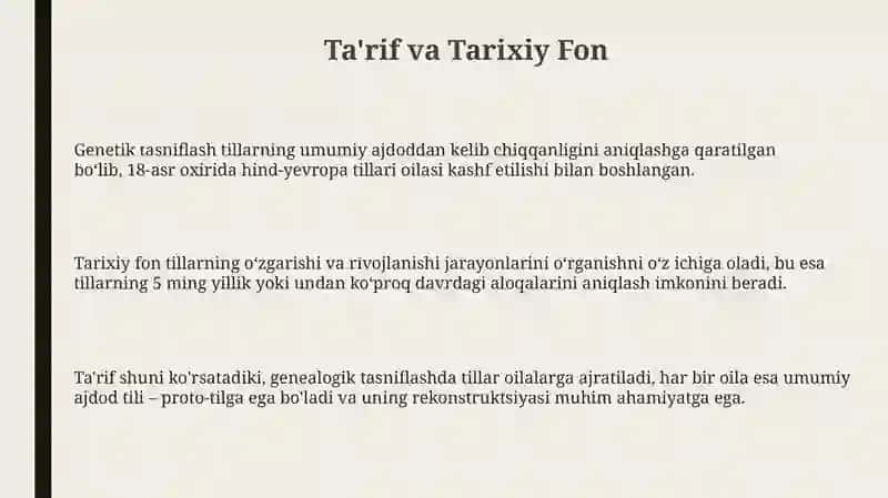 Tillarning genealogik tasnifi 3