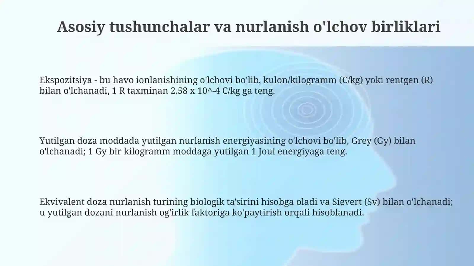 Ionlashtiruvchi nurlanishning dozimetriyasi va radiometriyasi 3
