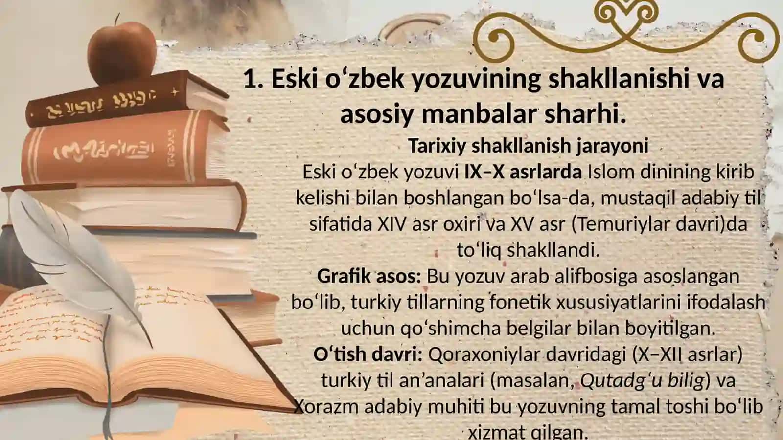 “Eski o'zbek yozuvi yaratilgan o'rta asr manbalarining mushtarak va farqli xususiyatlari” 3