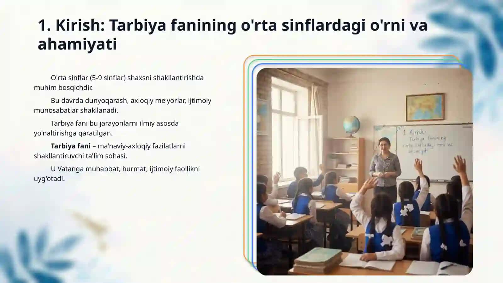 Umumta'lim maktablarida o'rta sinfda tarbiya fani mazmuni 3