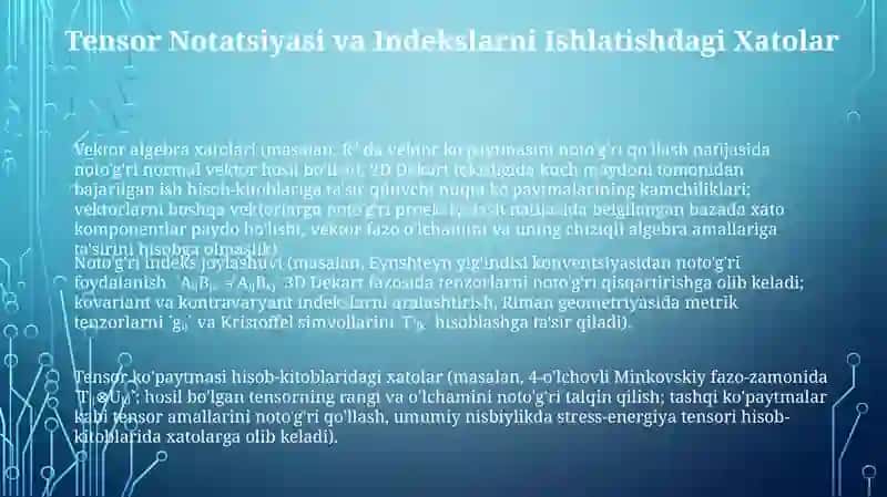 Vektor algebra xatolari 3