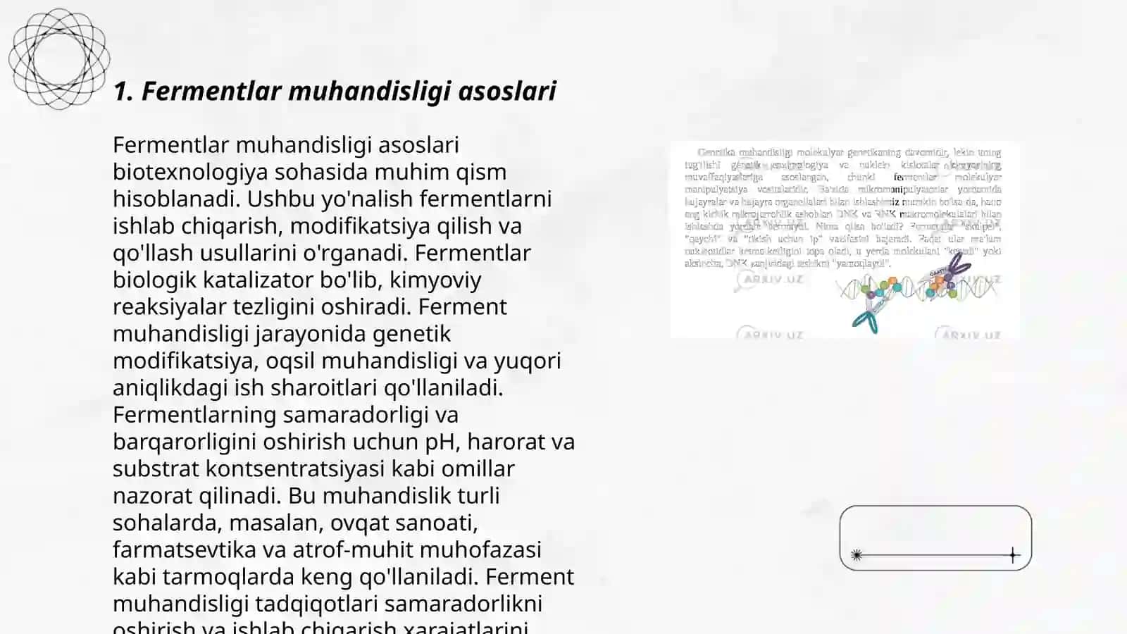 Fermentlar muhandisligining biotexnologiyadagi oʻrni 3