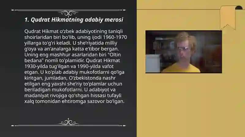 Qudrat Hikmat hayoti va ijodi haqida 3