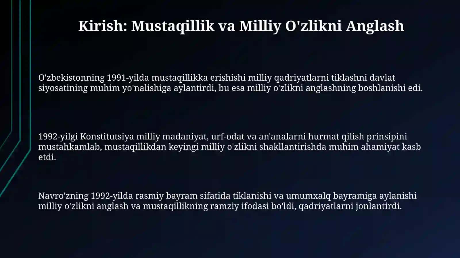 Milliy urf-odatlar, qadriyatlar va an'analarning qayta tiklanishi 3