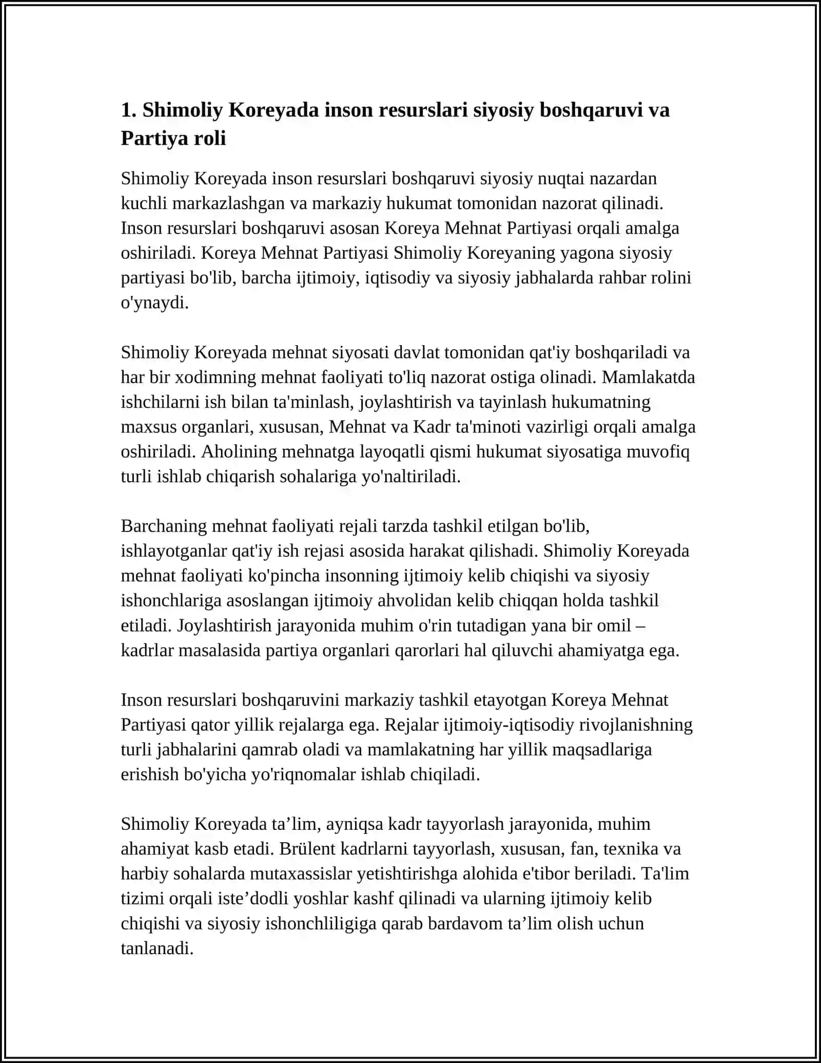 "SHIMOLIY KOREA" DAVLATIDA INSON RESURSLARINI BOSHQARISH TIZIMI 3