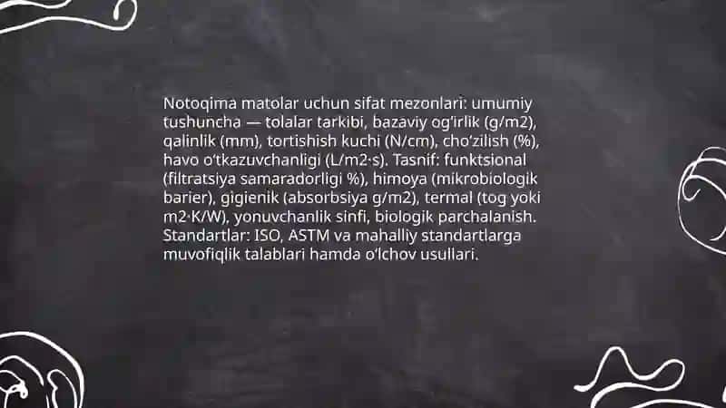 Notoqima matolar uchun sifat mezonlari: umumiy tushunchalar va tasnif 3