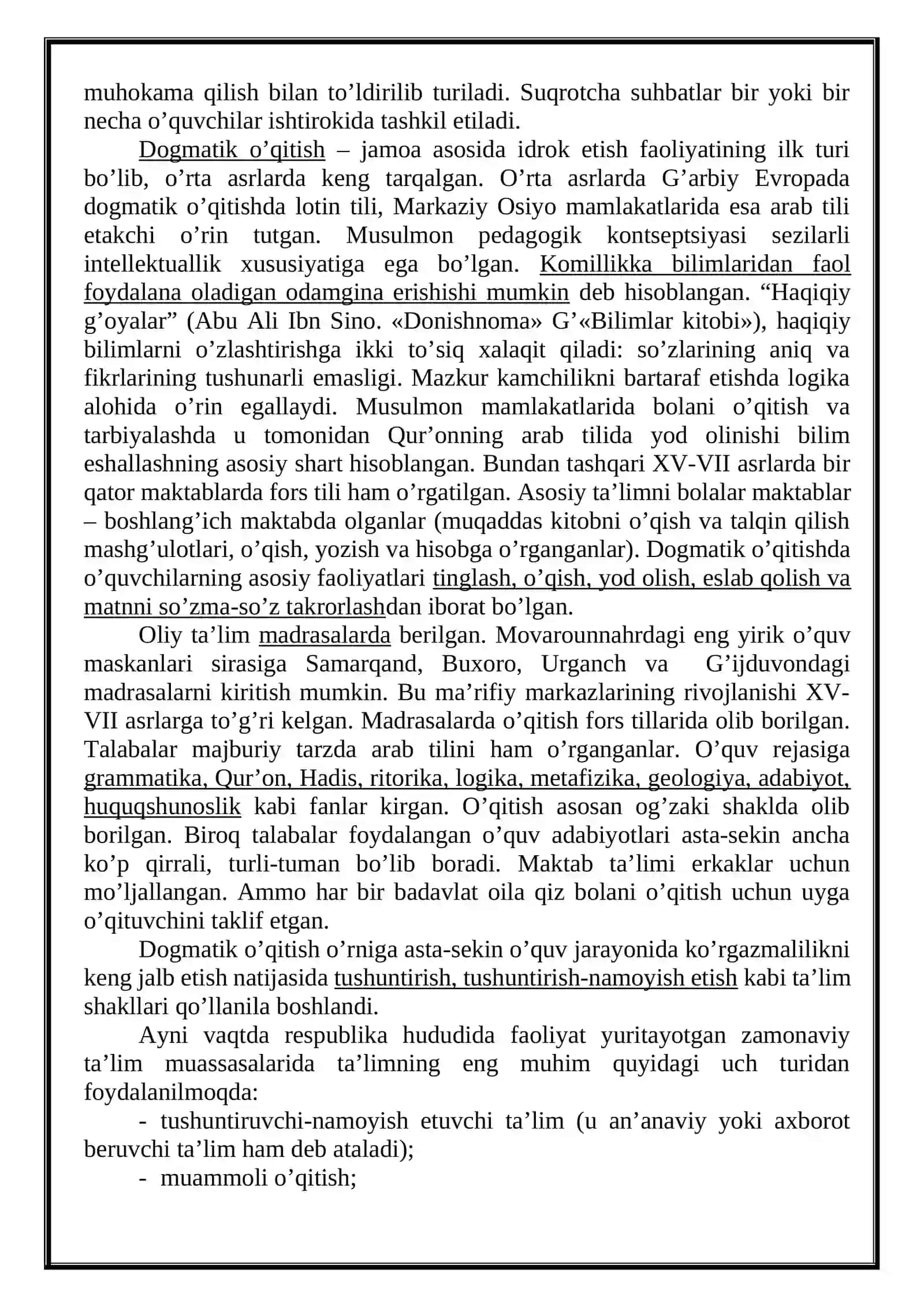 DARS JARAYONINING ASOSIY XUSUSIYATLARI 3