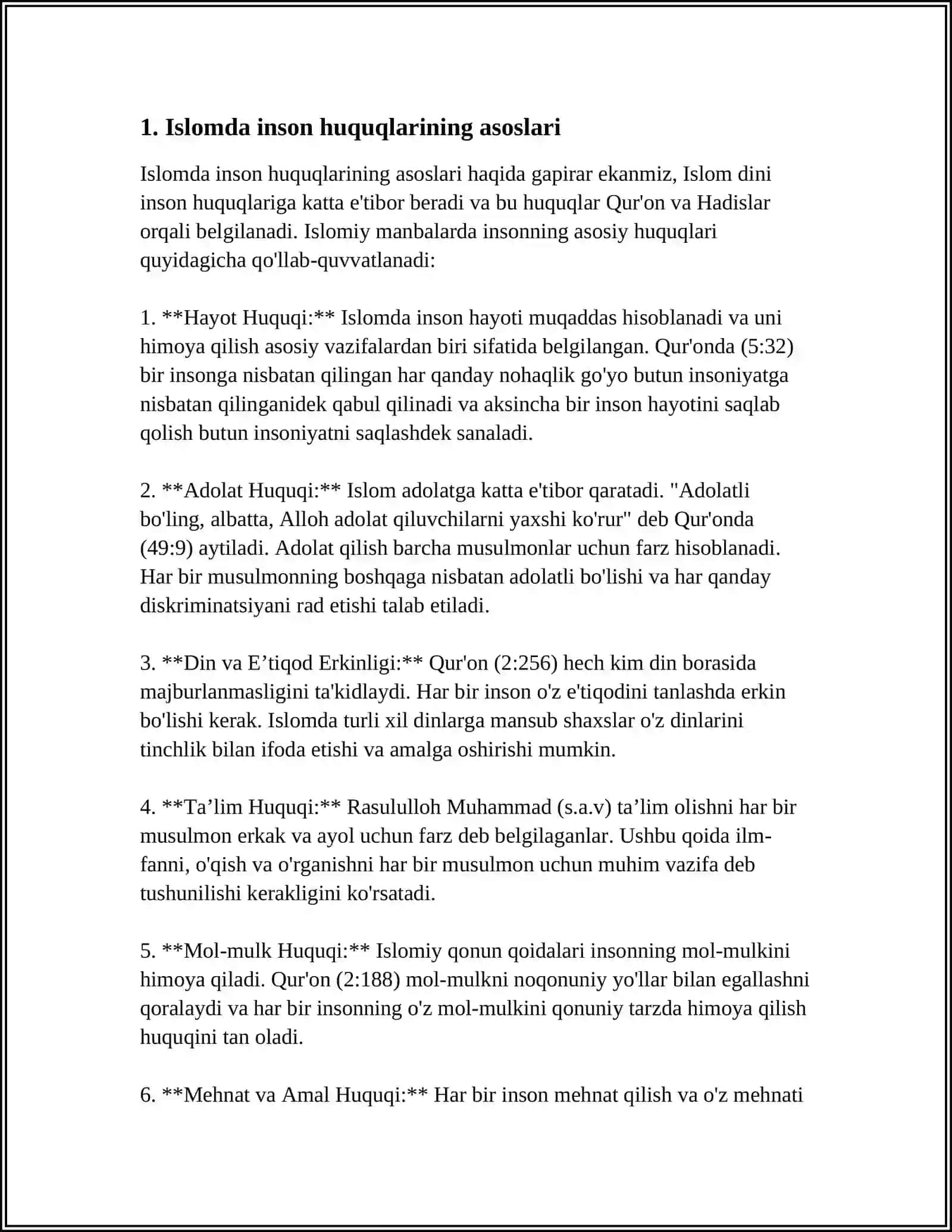 ISLOMDA INSON HUQUQLARI HIMOYASI IJTIMOIY TENGLIK ADOLAT VA BAGʻRIKENGLIK 3