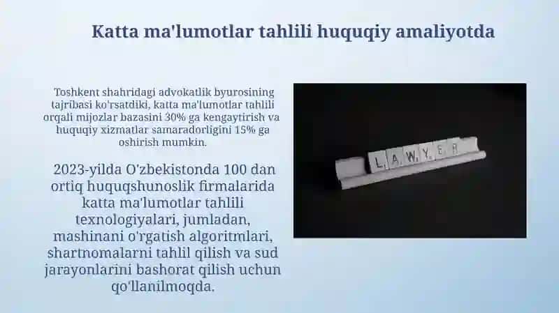 Katta ma'lumotlar tahlili huquqiy amaliyotda 3
