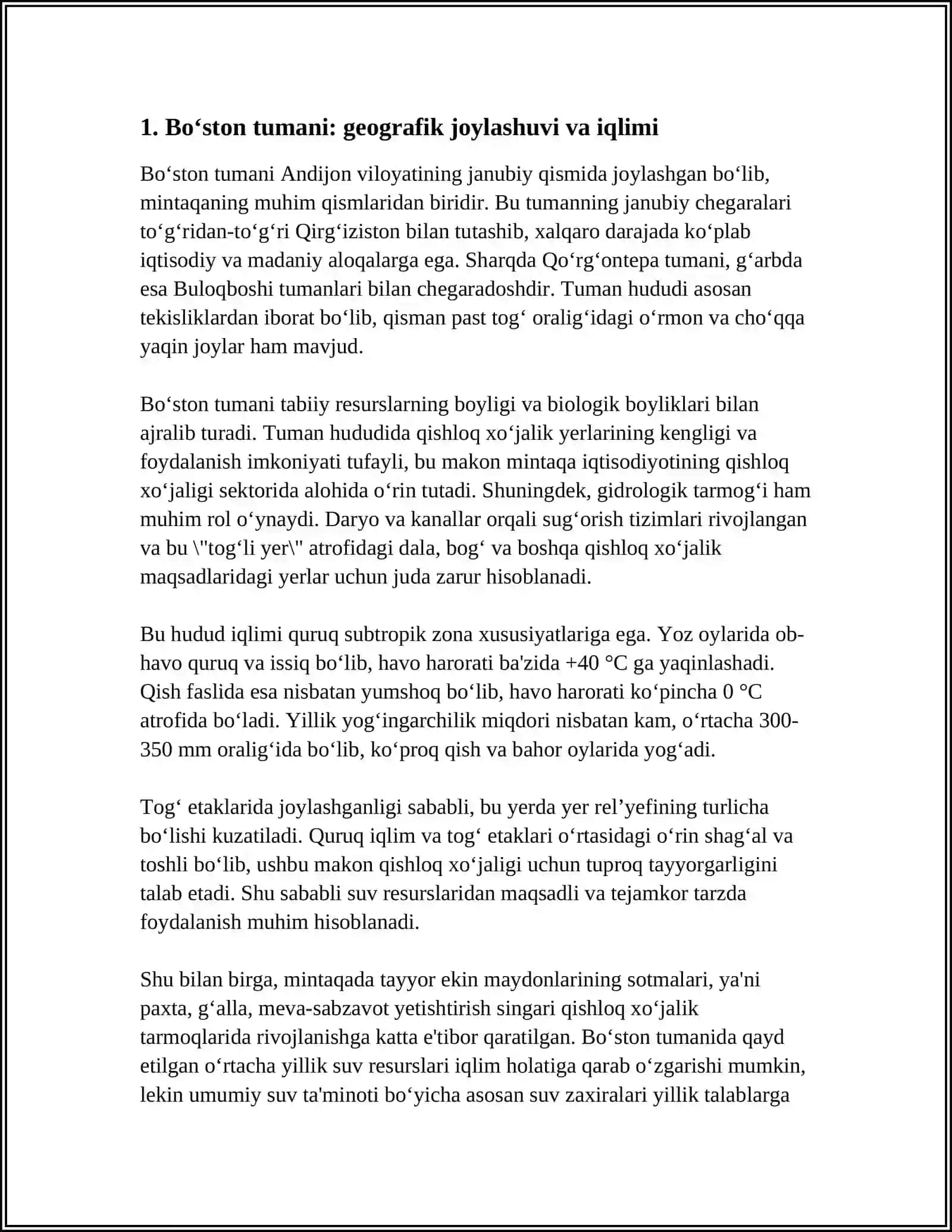 ANDIJON VILOYATI BOʻSTON TUMANI 3