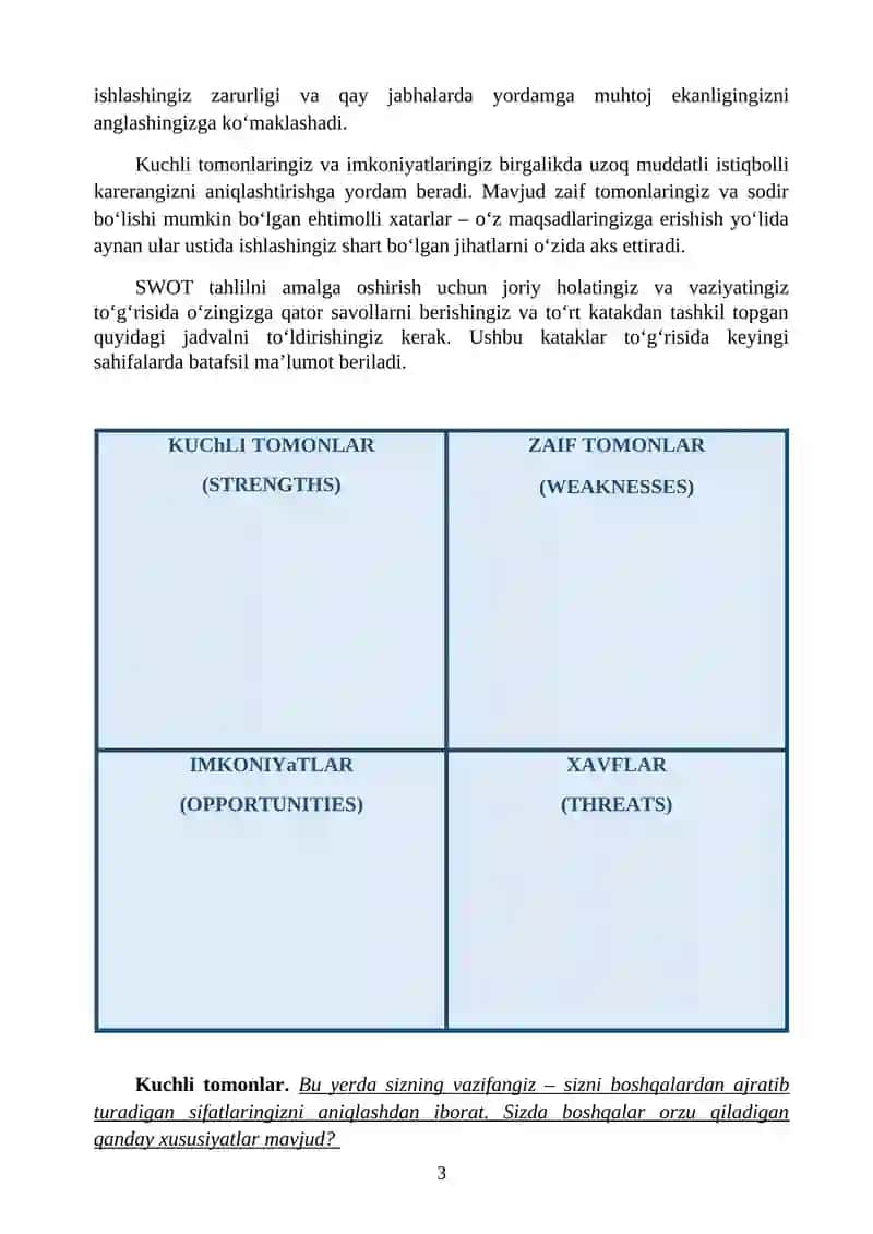HUQUQShUNOSNING ShAXSIY RIVOJLANISh REJASI 3