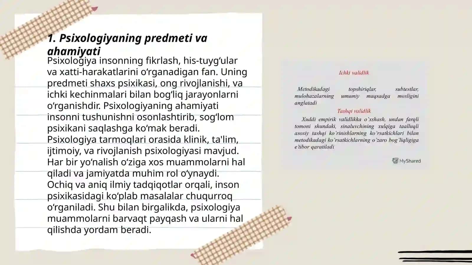 Psixologiyaning predmeti va rivojlanish tarixi 3