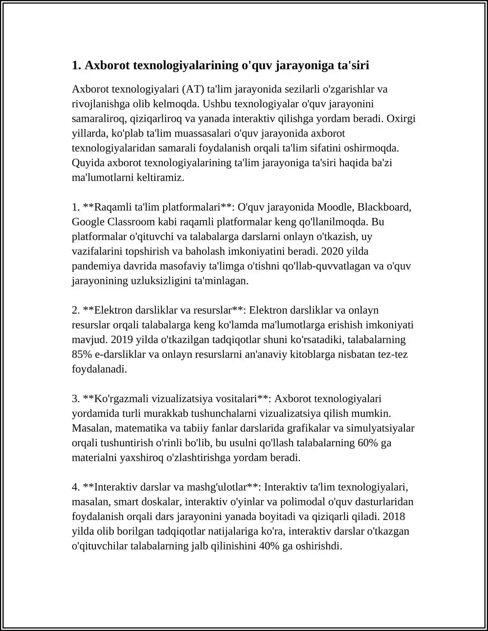 O'quv jarayonida Axborot Texnologiyalari 3