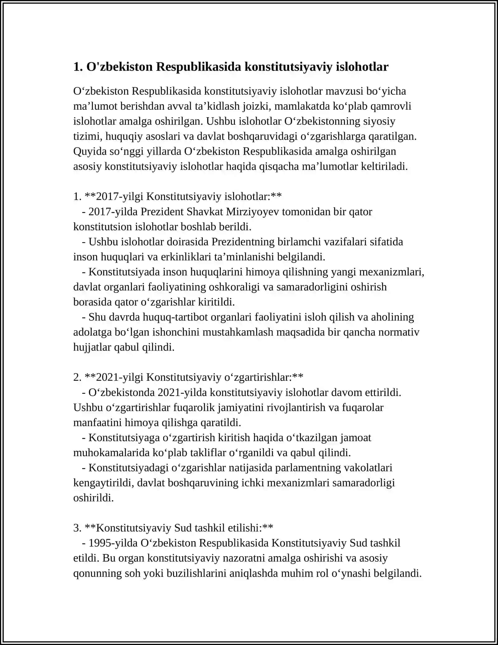 MUSTAQILLIK YILLARIDA DAVLAT BOSHQARUVI TIZIMIDA AMALGA OSHIRILGAN ISLOHOTLAR 3