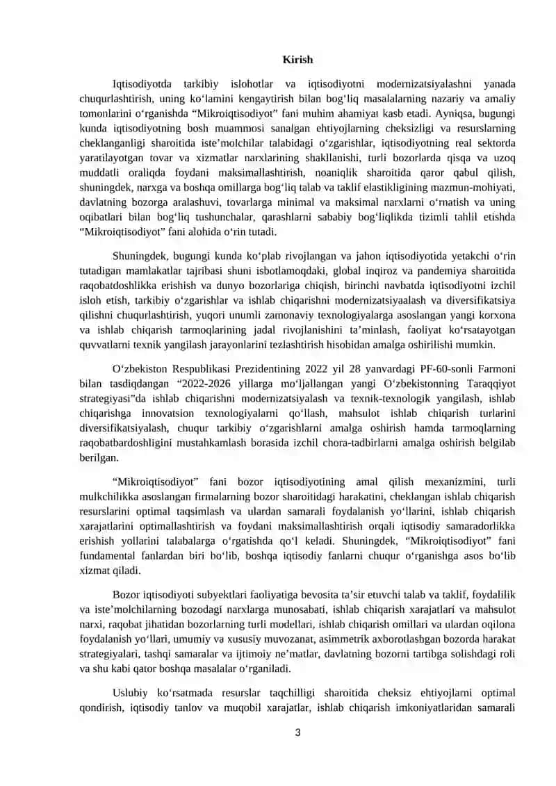 Mikroiqtisodiyot fani amaliy mashg'ulotlari 3