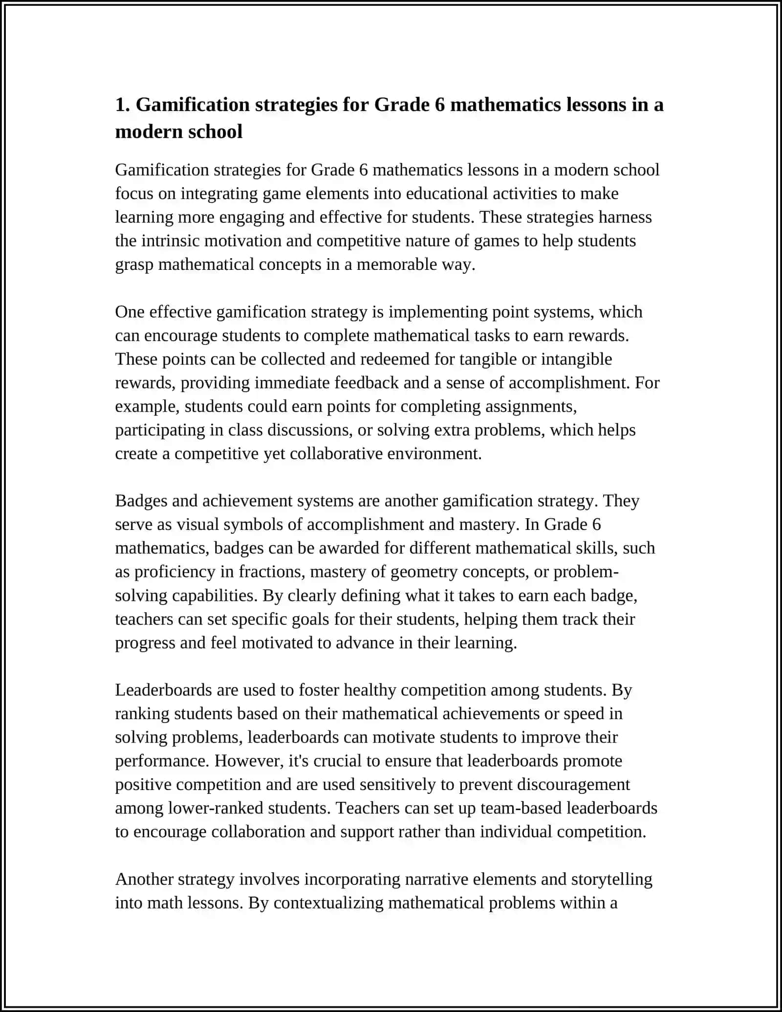 GAME ELEMENTS IN GRADE 6 LESSONS 3