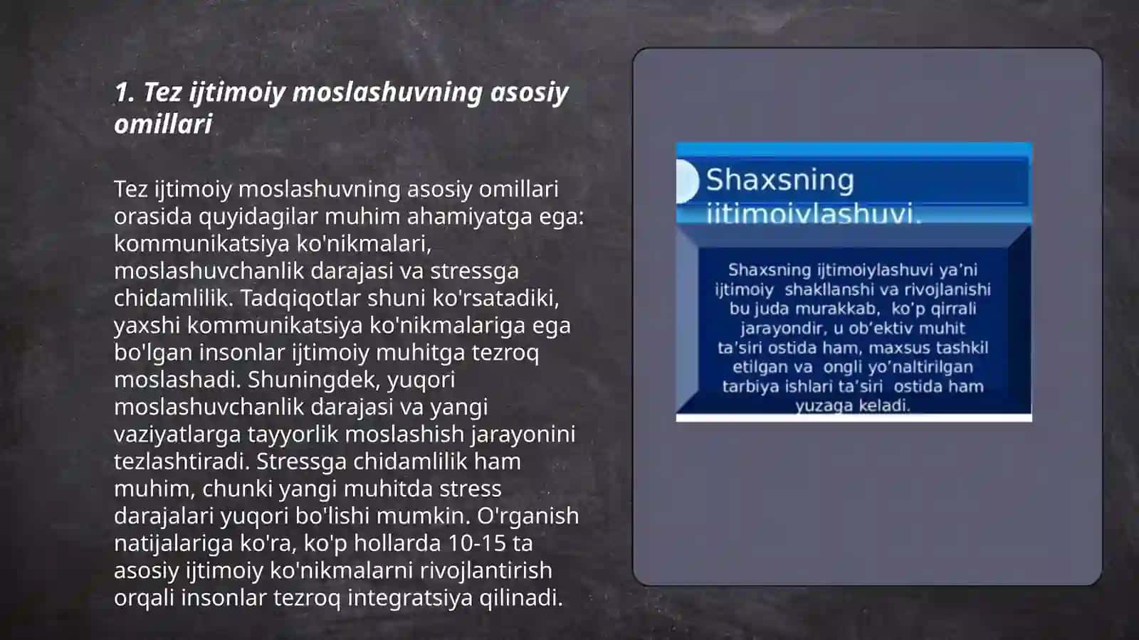Tez Ijtimoiy Moslashuvning Asosiy Omillari 3