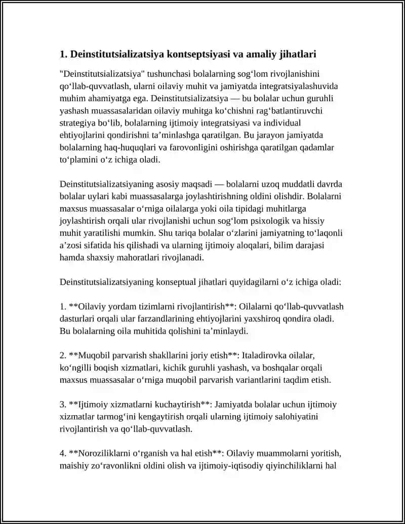 Deinstitutsializatsiya va bolalarni maxsus muassasalarga joylashtirishni oldini olish 3
