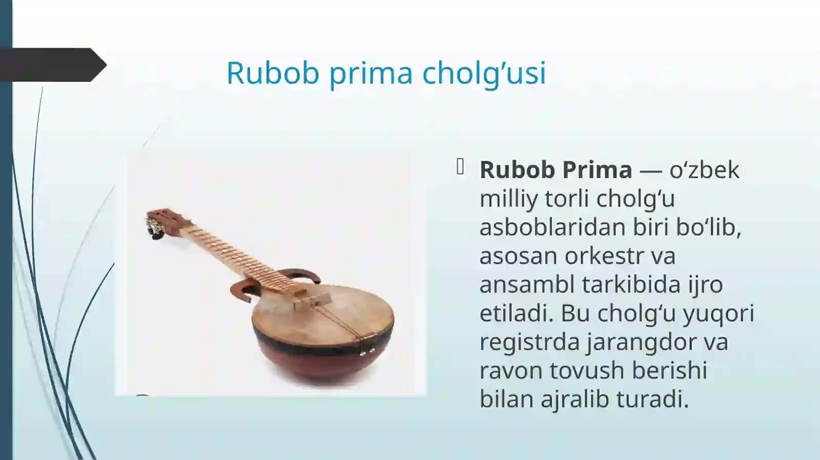 BMSM 2-sinf o‘quvchilariga rubob prima cholg‘usida o‘zbek xalq kuyi “Yallama yorim” asarini o‘rgatish yo‘llari 3