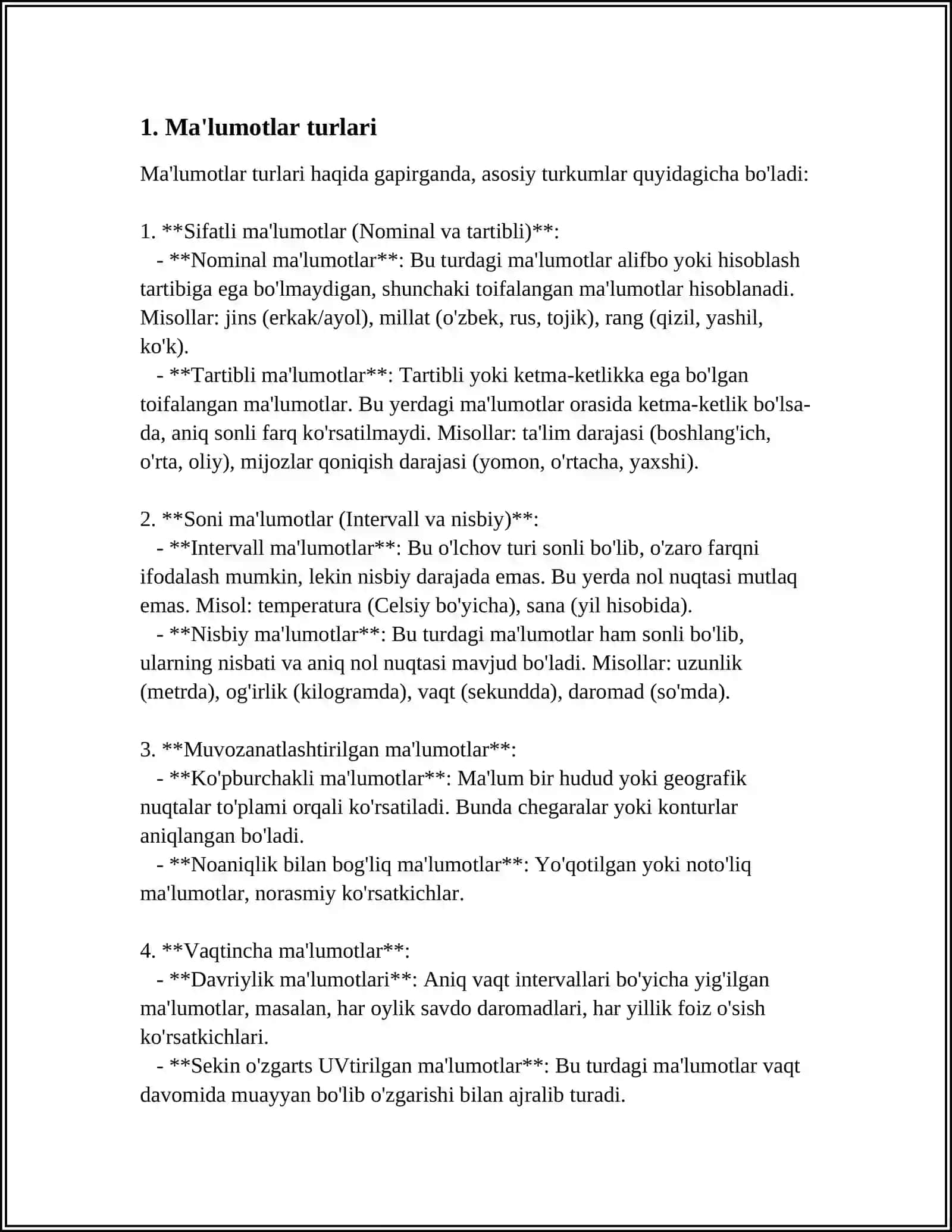 MA’LUMOTLAR, ALGORITMLAR VA MA’LUMOTLAR TUZILMASI TUSHUNCHALARI 3
