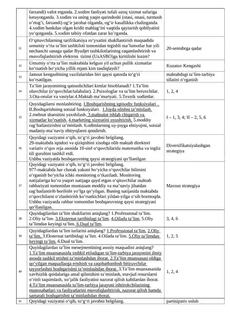 Psixologiya fani 239 talik test javoblari va murakkab savollar 3
