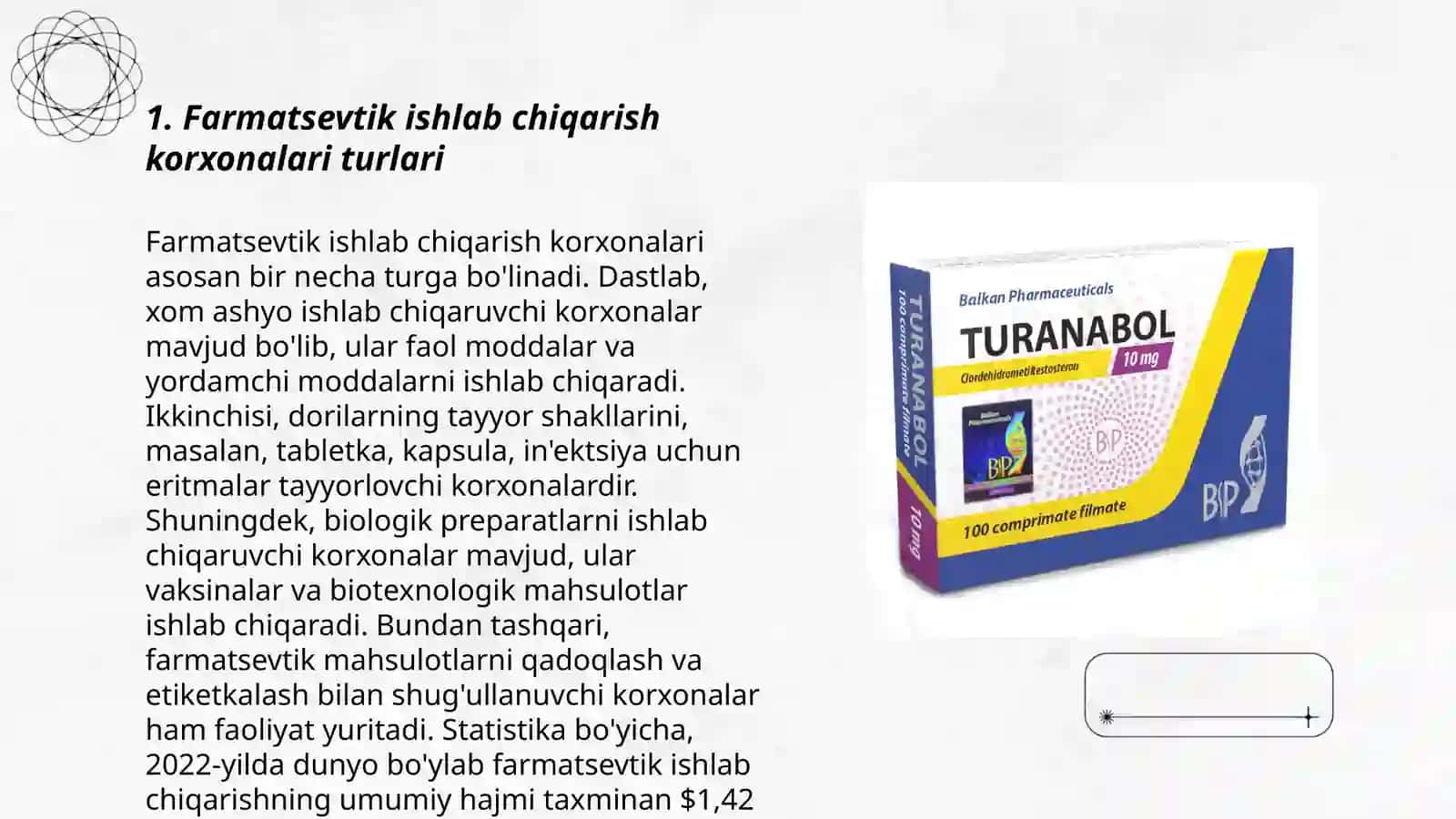 Farmatsevtik ishlab chiqarishda faoliyat ko’rsatadigan korxonalar va ularning turlari 3