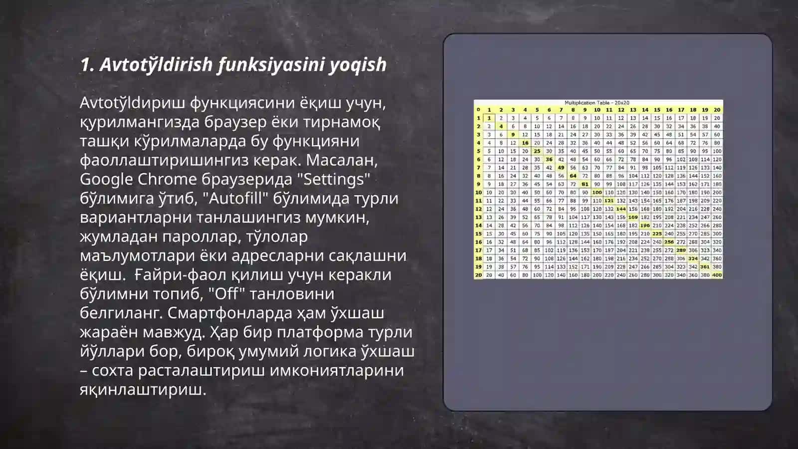 Avtotўldirish funksiyasidan foydalanish 3