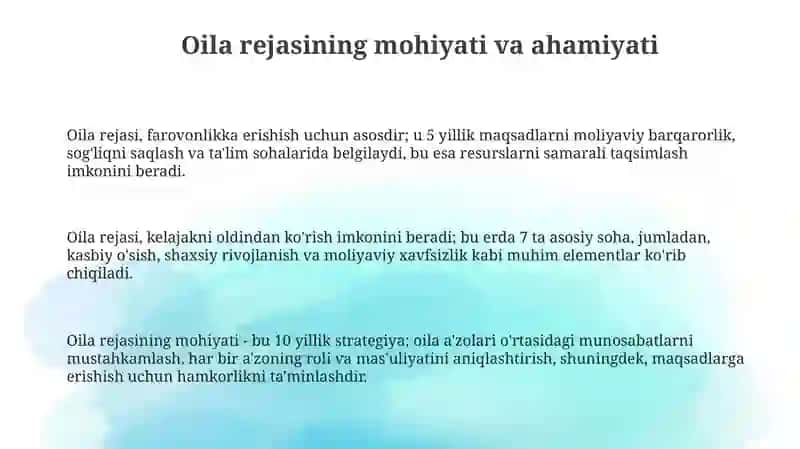 Oilaviy rejalashtirishning progressiv moduli 3