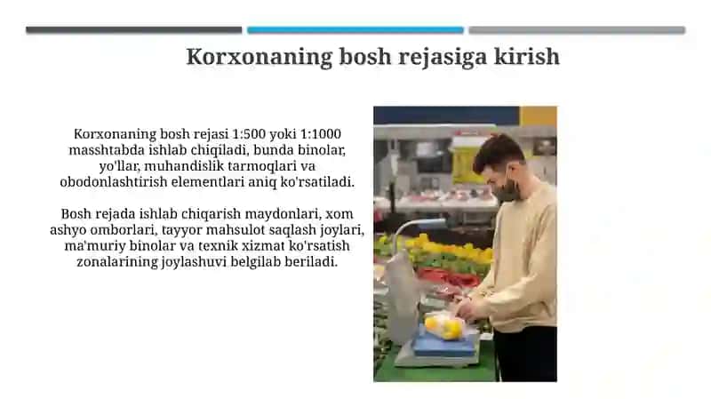 Mevasabzavotlarni qayta ishlash korxonasining bosh plani 3