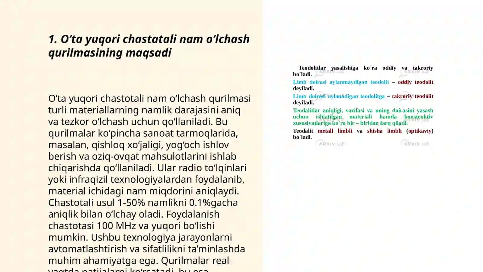 O‘ta yuqori chastatali nam o‘lchash qurilmasi funktsional sxemasi va ishlash printspi 3