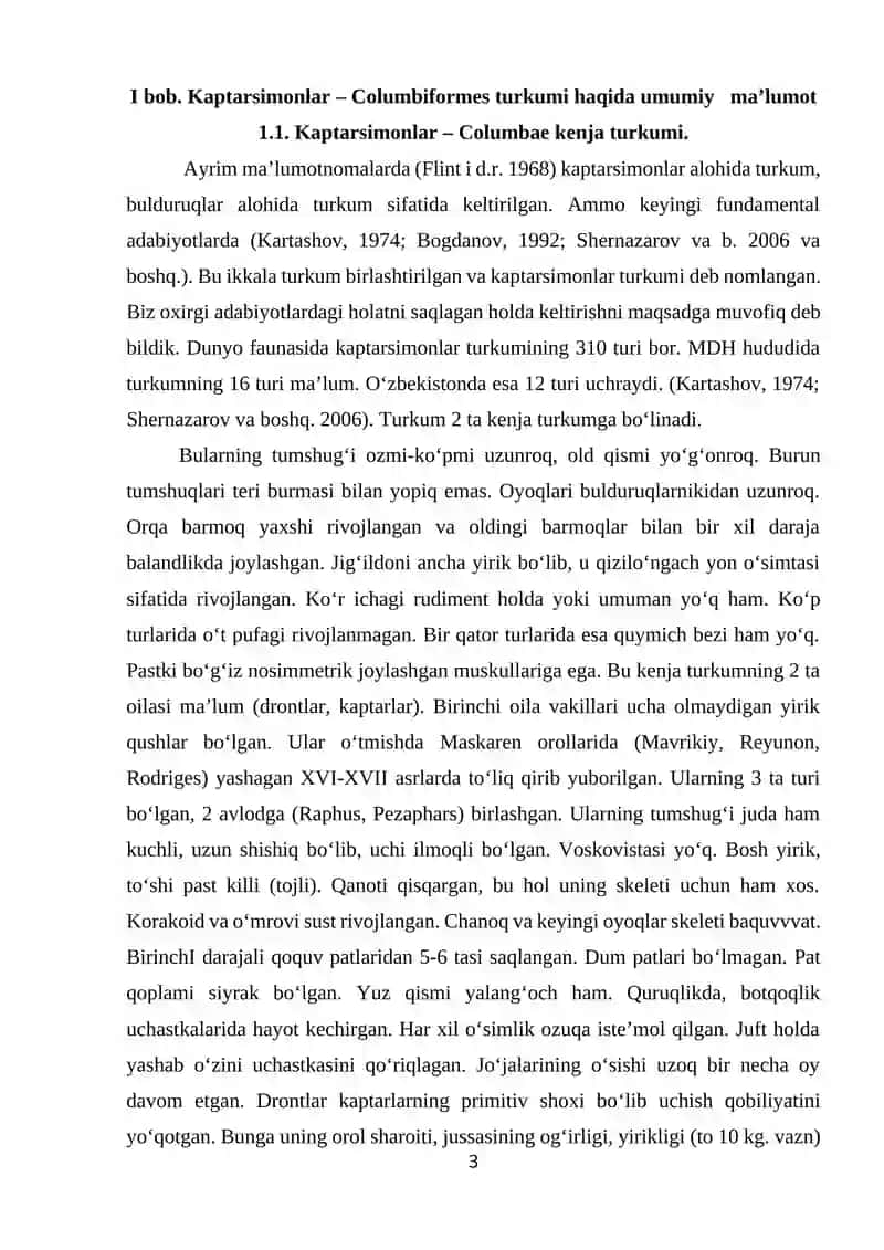 Kaptarsimonlar – Columbiformes turkumi 3