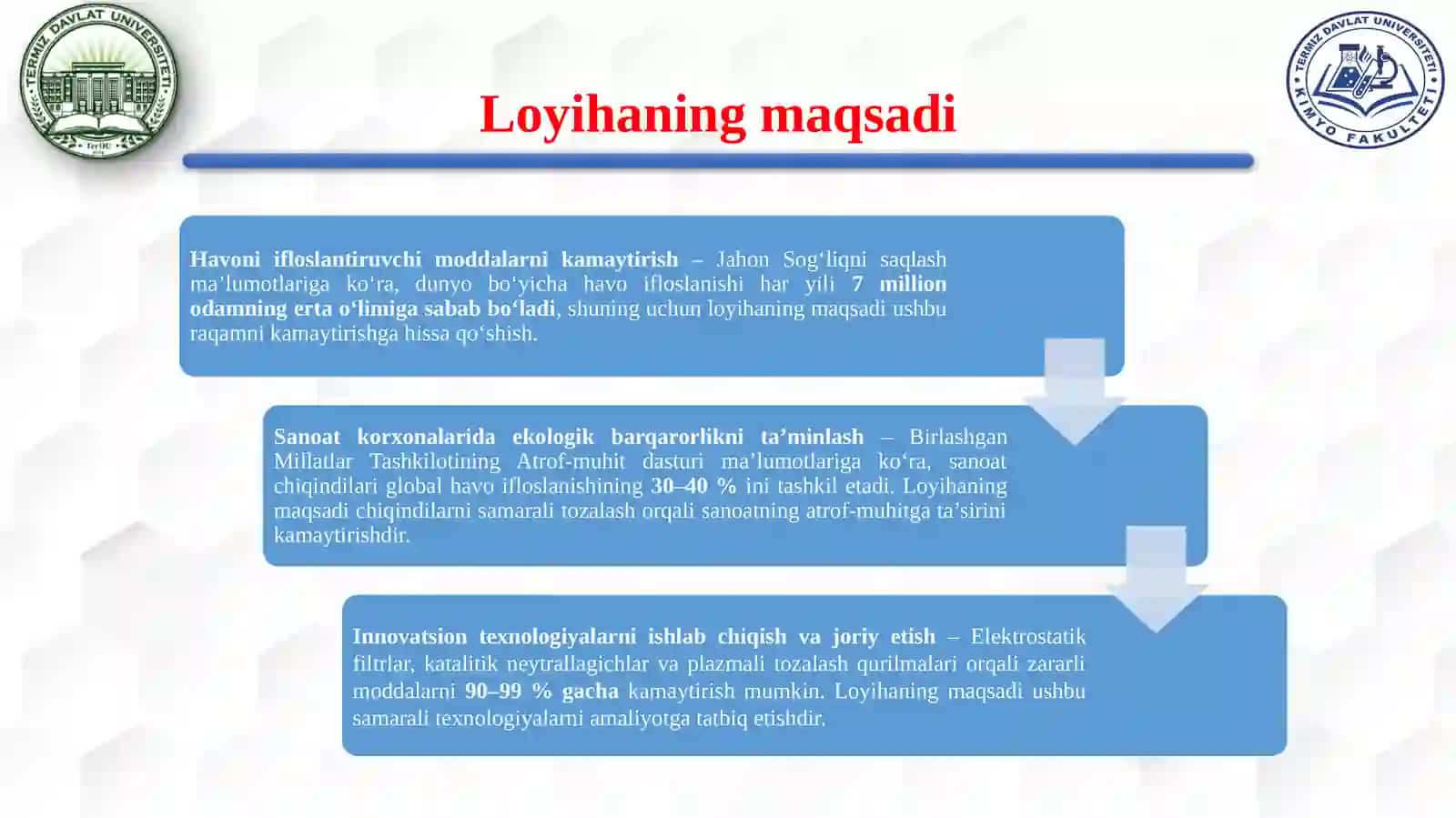 Zararli gazlar va qurum tozalovchi innovatsion texnologiya 3