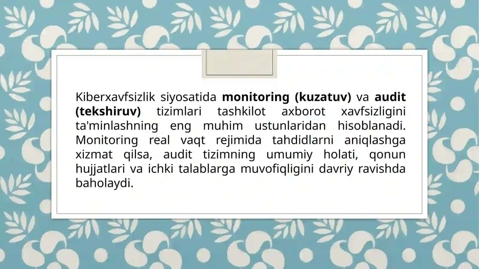 Kiberxavfsizlik siyosatida monitoring va audit tizimlari 3
