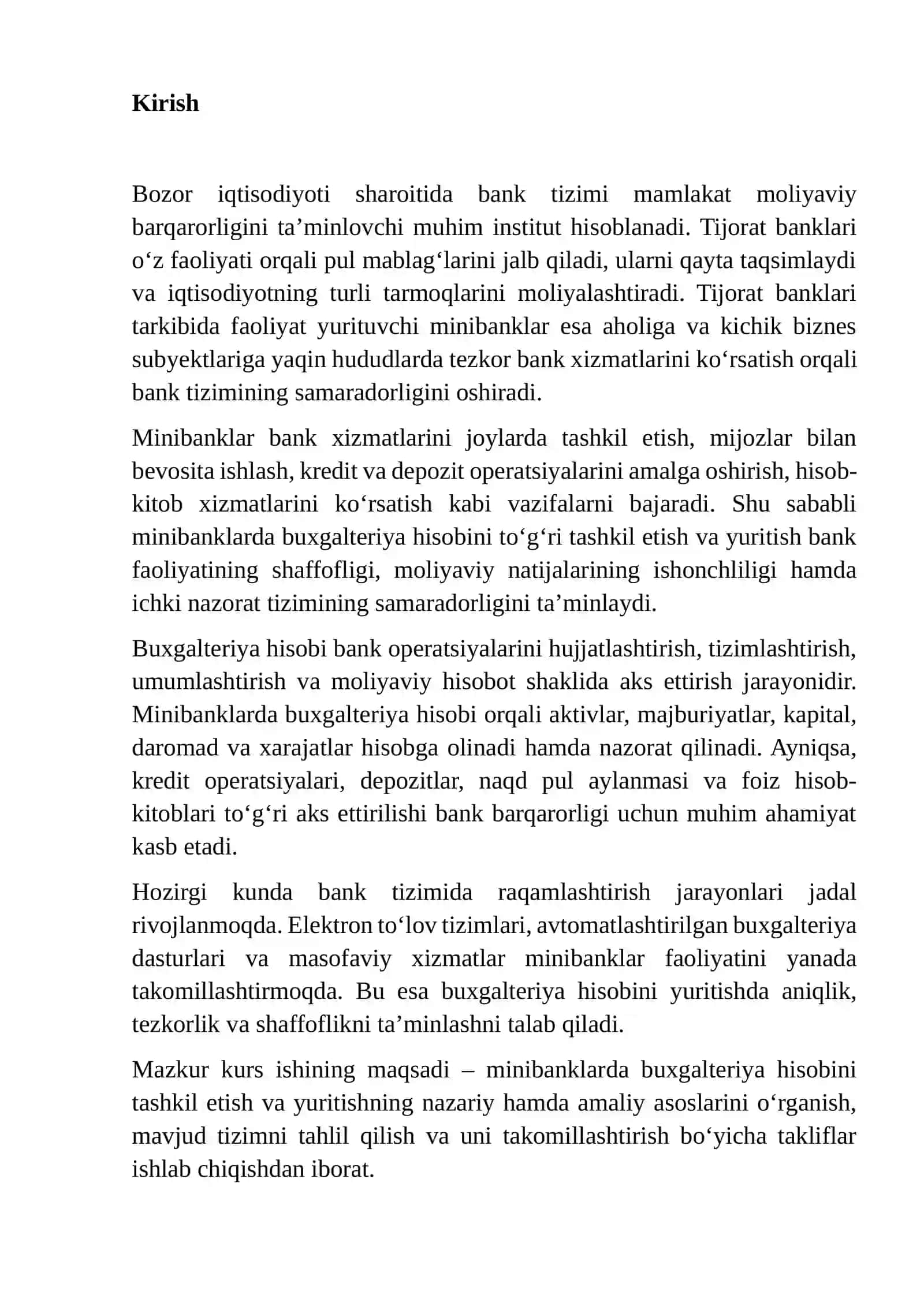 MINIBANKLARDA BUXGALTERIYA HISOBINI TASHKIL ETISH VA YURITISH HISOBI 3
