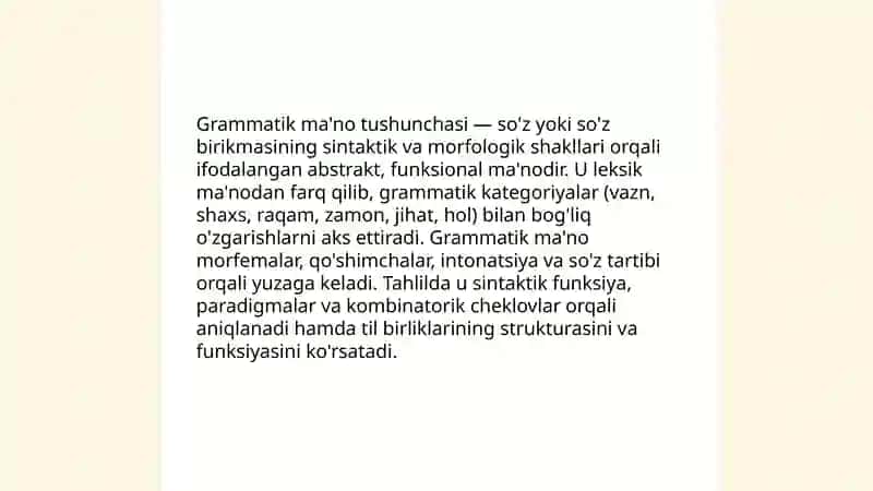 Grammatik ma'no, grammatik shakl va grammatik kategoriya 3