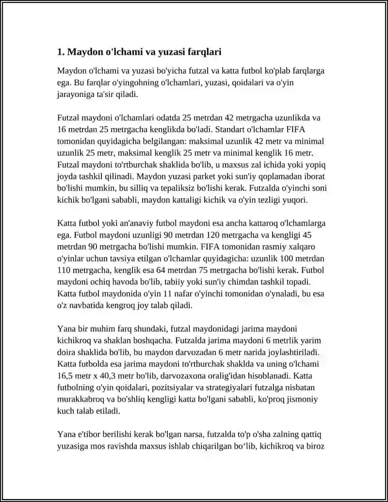 FUTSAL VA KATTA FUTBOL FARQLATI 3
