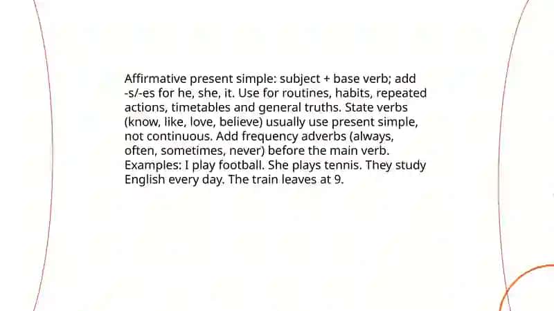Present simple for school students 3