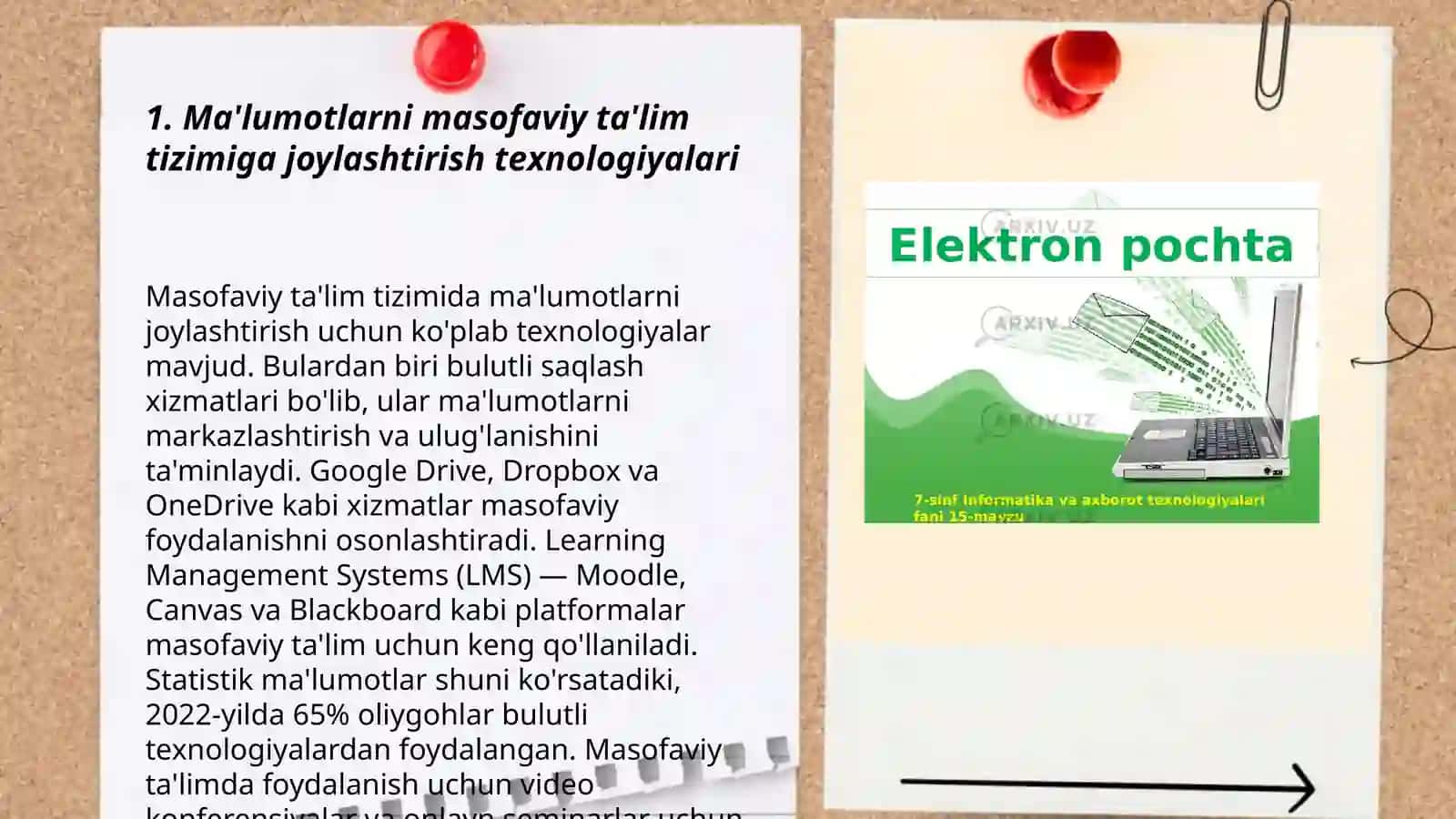 Ma'lumotlarni masofaviy ta'lim tizimiga joylashtirish va elektron pochtadan jo'natish 3