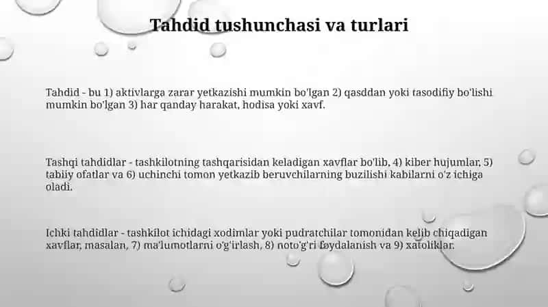 Tahdid tushunchasi va turlari 3