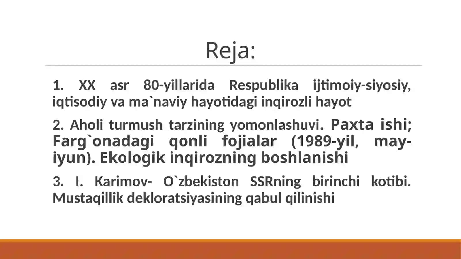 Mustaqillikka erishish arafasida O`zbekistondagi ijtimoiy-siyosiy jarayonlar 3