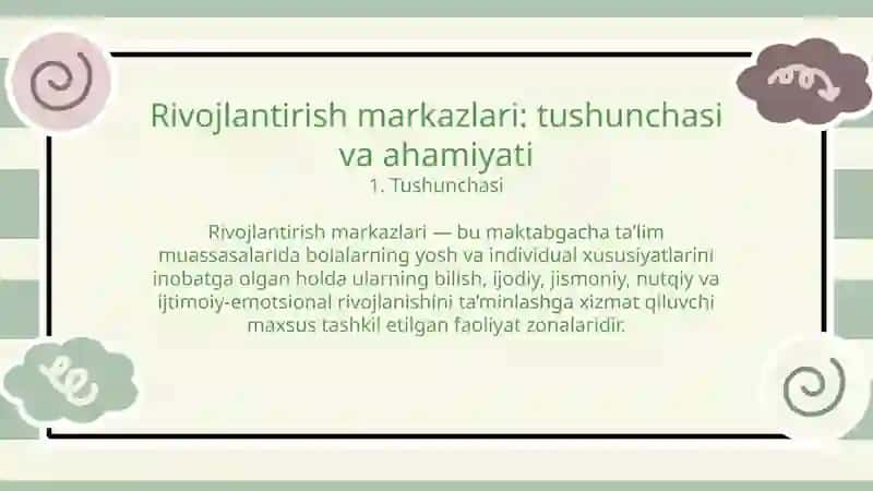 MTT guruhlarida tashkil etiladigan rivojlantirish markazlari va ularda ishlashning o'ziga xosligi 3