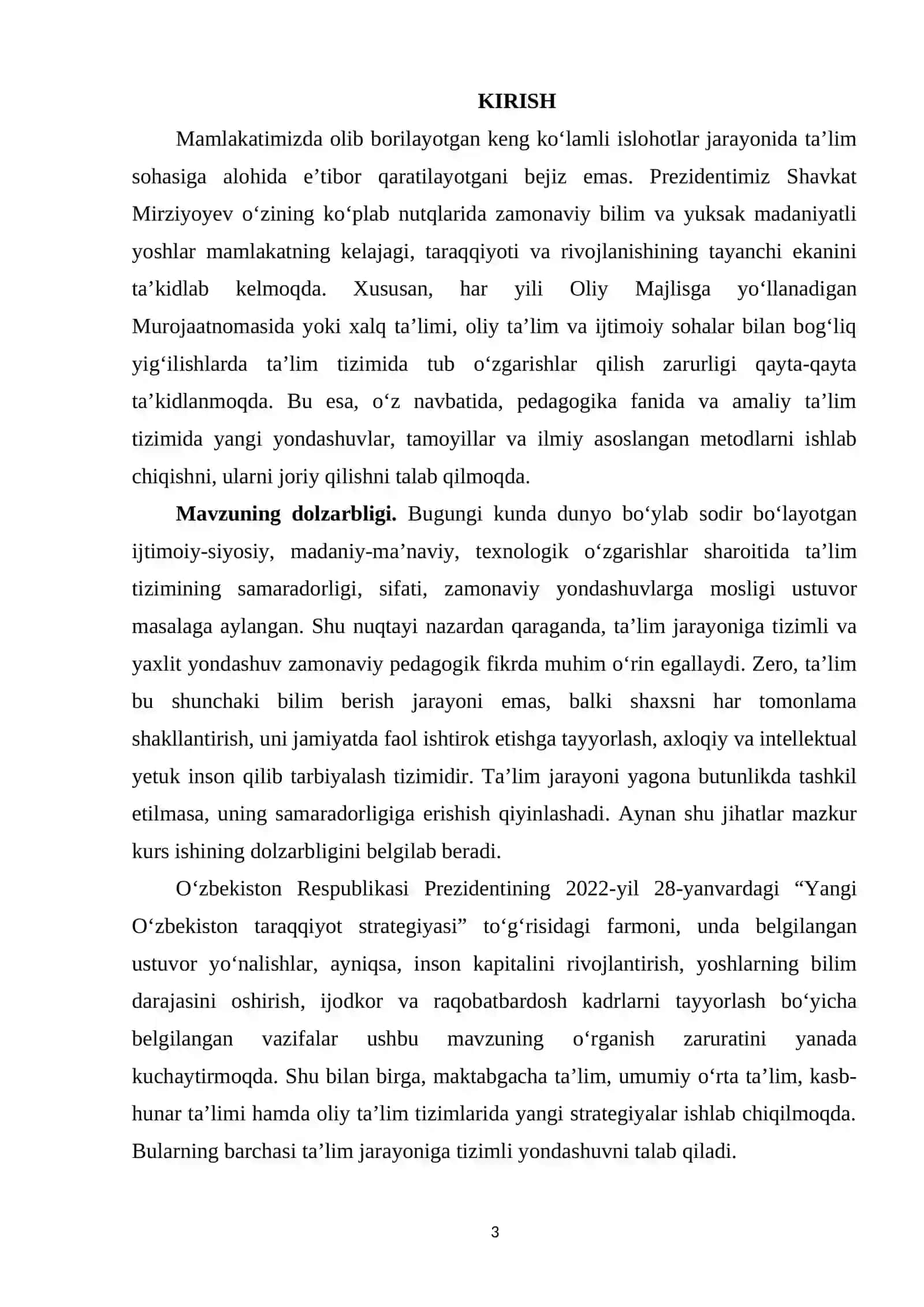Ta'lim jarayonini yaxlit tizim sifatida. ta'lim tamoyillari 3