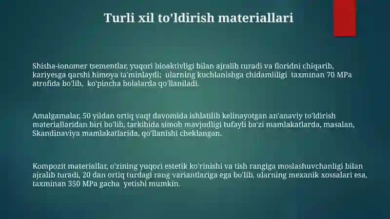 Plomba ashyolari tasnifi 3