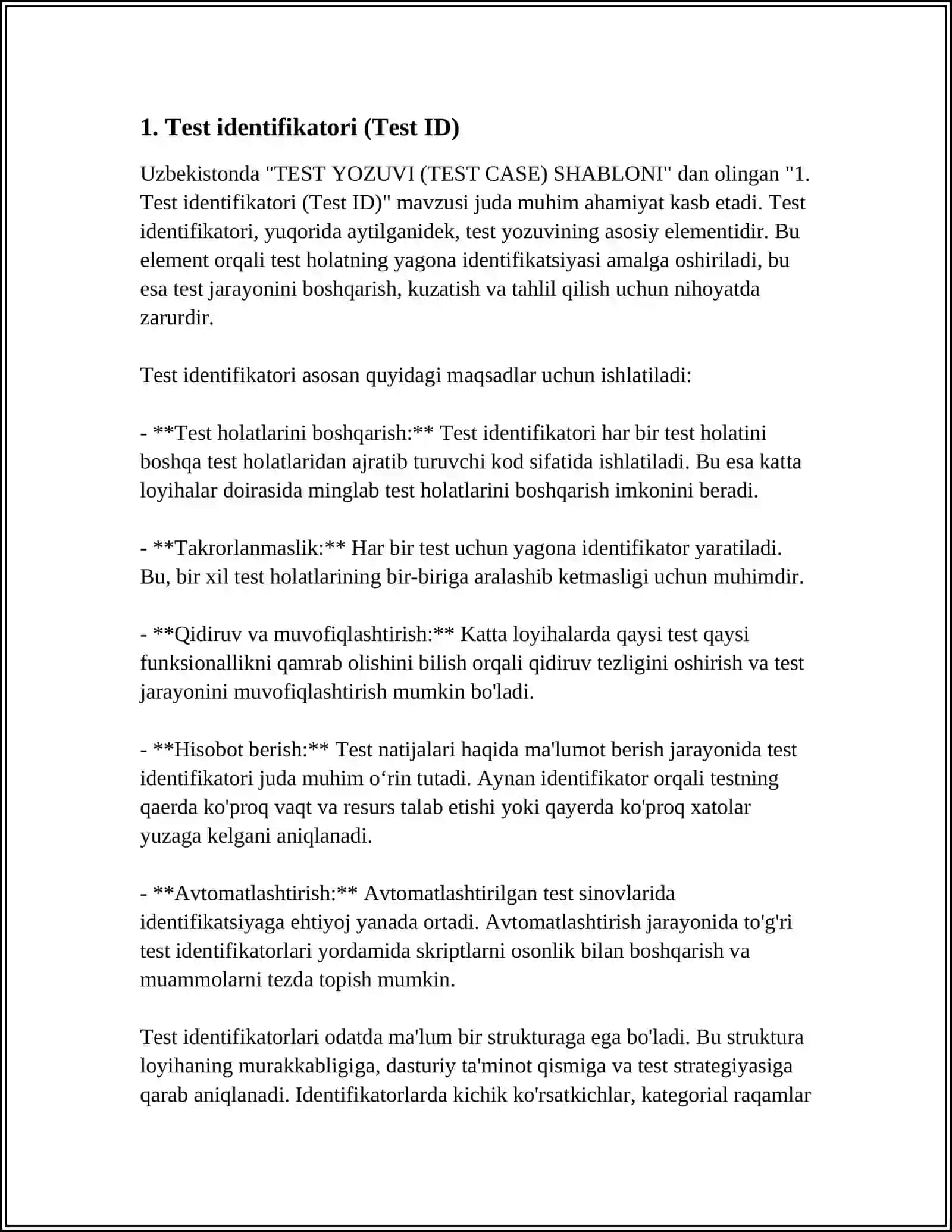 TEST YOZUVI (TEST CASE) SHABLONI 3