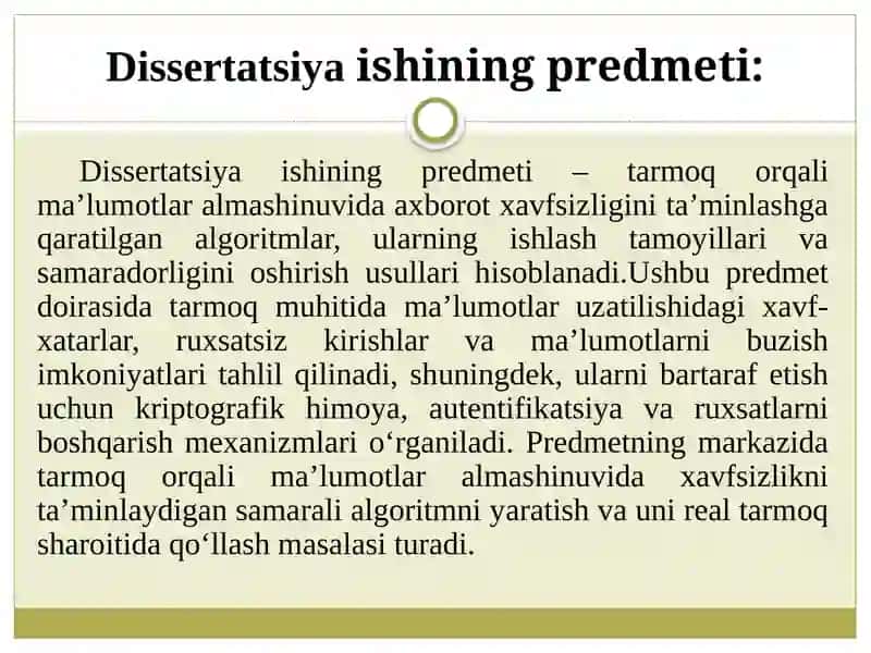 Tarmoq orqali ma'lumotlar almashinishda axborot xavfsizligini ta’minlash uchun algoritm ishlab chiqish 3