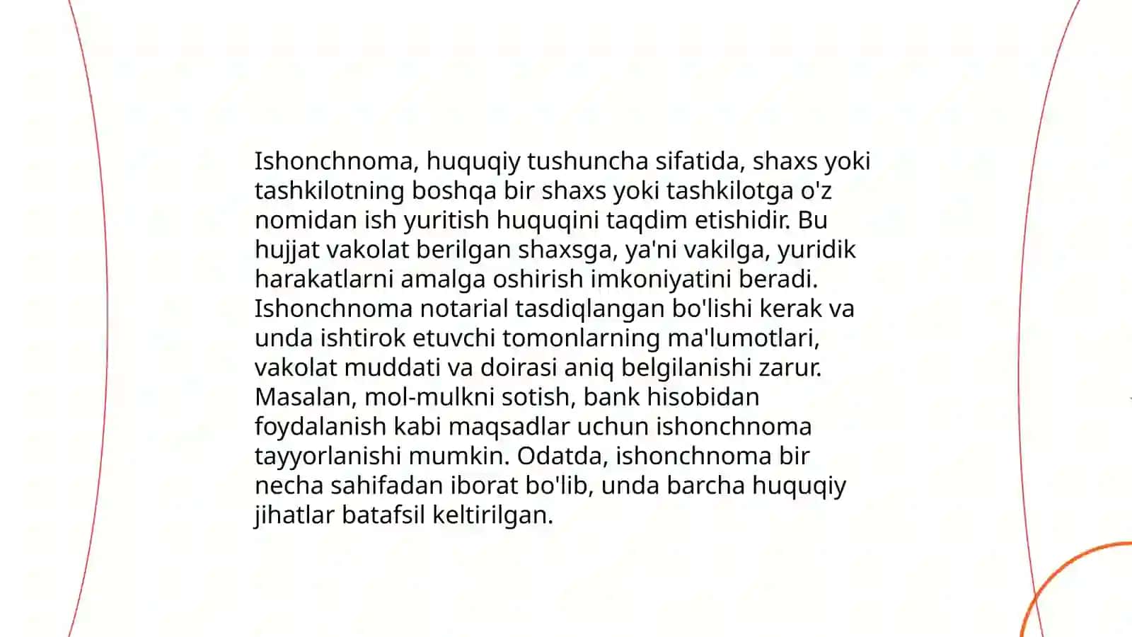 Ishonchnoma va uning turlari, zaruriy qismlari, Ma'lumotnoma 3