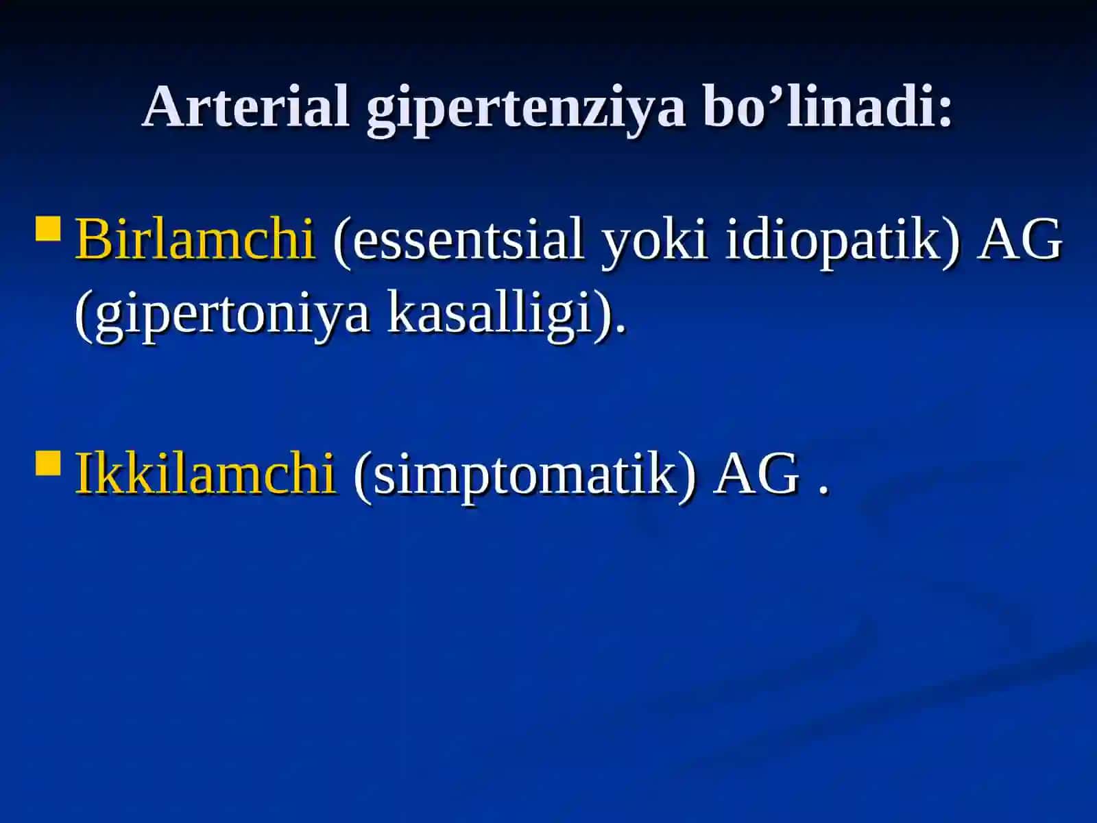 Gipertoniya kasalligi (etiologiya, patogenez, klinika, tekshiruv uslublari, kechishi, davolash) 3
