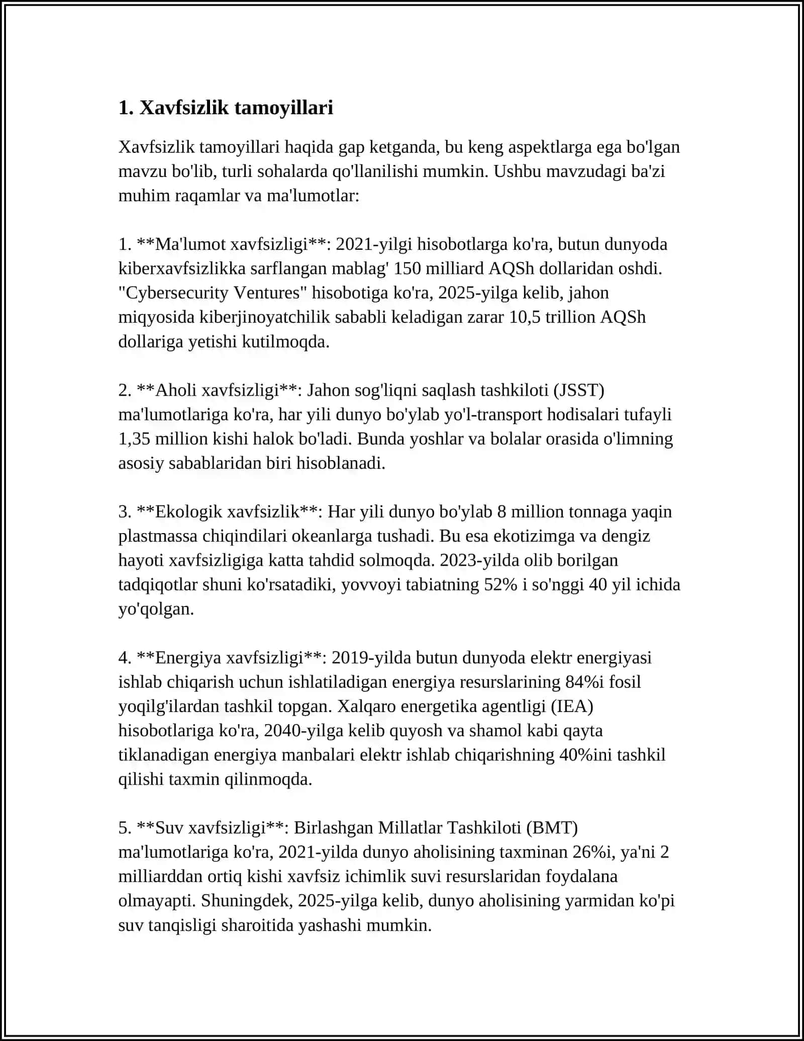 HAYOT FAOLIYATI XAVFSIZLIGI BO'YICHA GLOSSARIY TUZISH 3