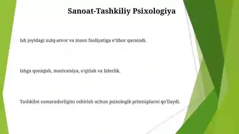 Hozirgi zamon psixologiyasining tarmoqlari 3